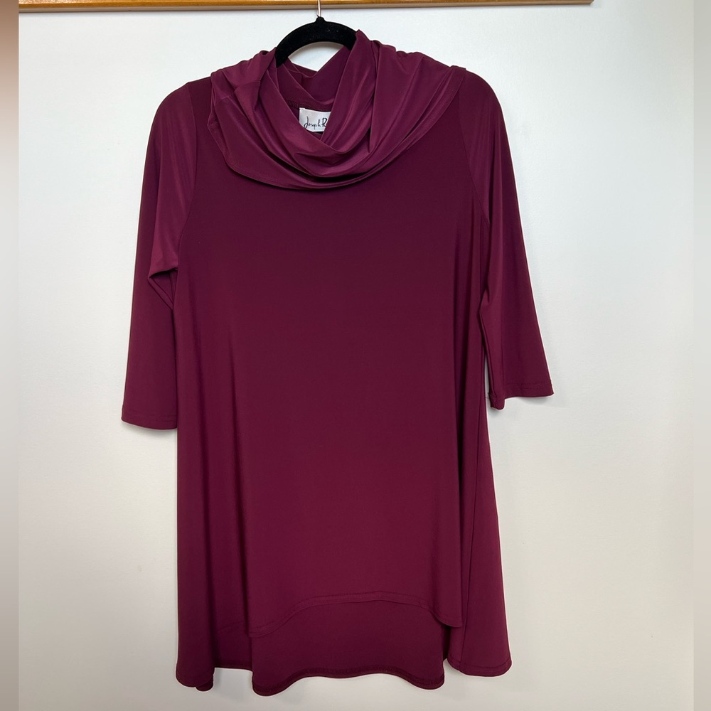 Joseph Ribkoff Burgundy Cowl Neck Tunic size 12